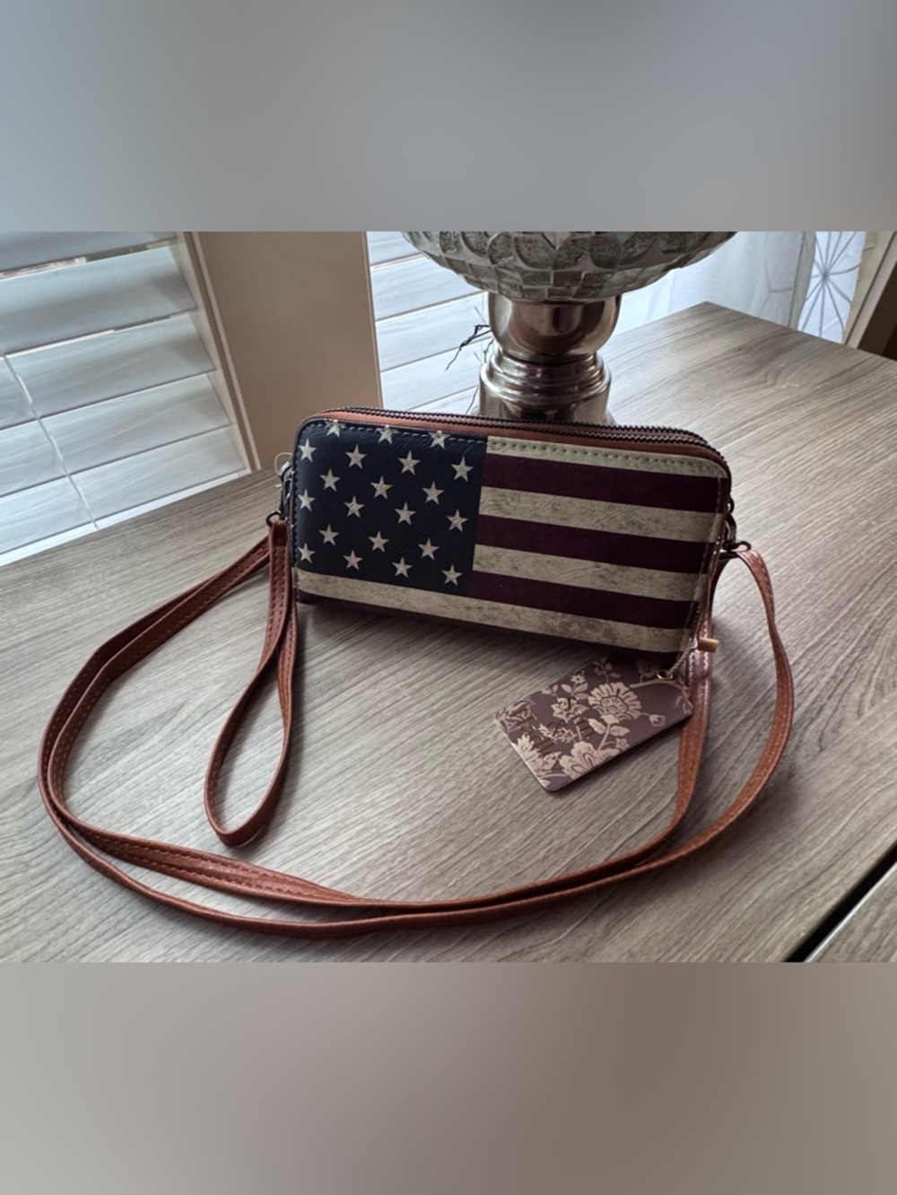 Vintage American Flag Crossbody Wallet in Blue, Red & White Sam & Hadley
